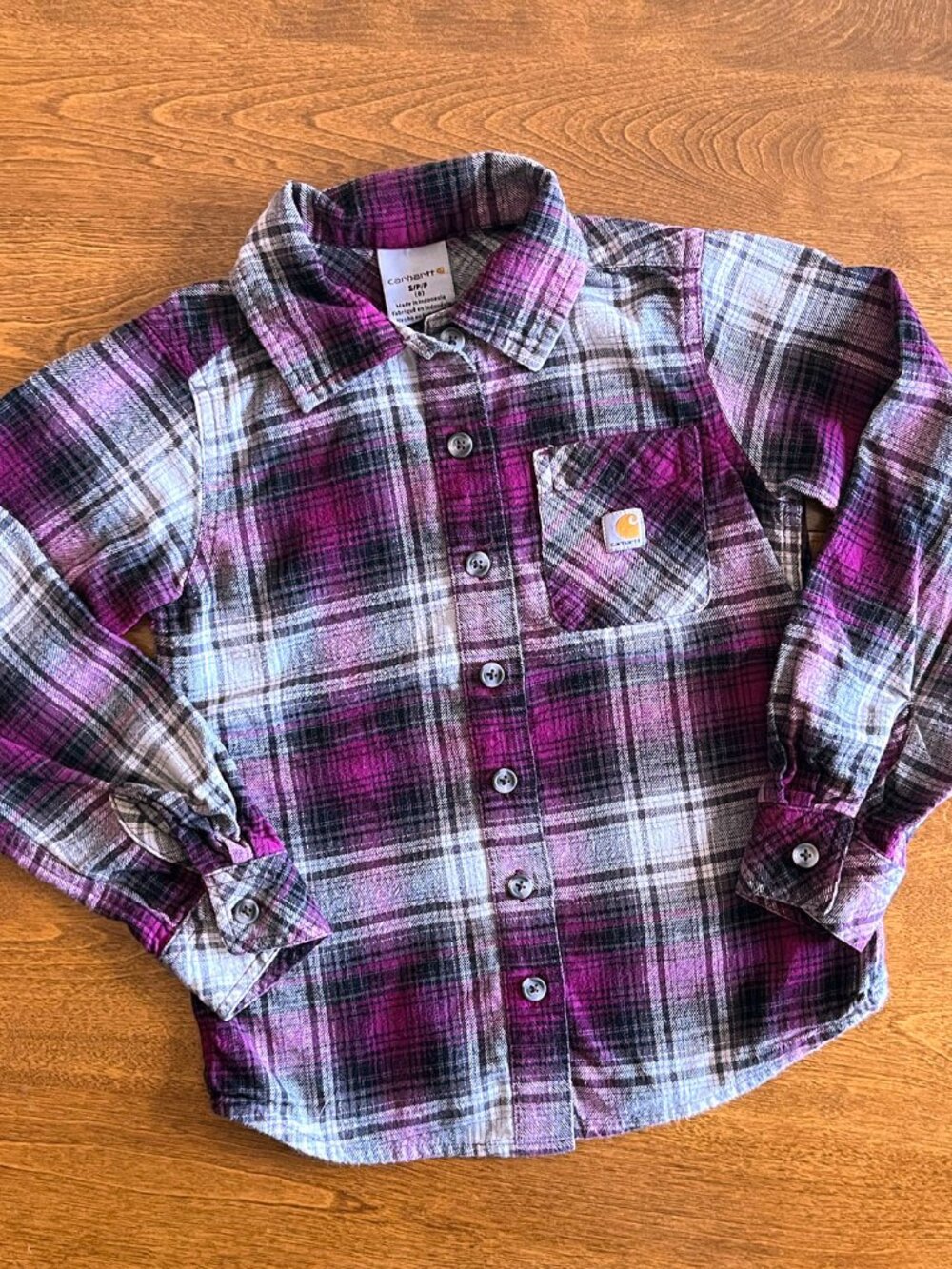 Carhartt fuchsia plaid flannel shirt S 8